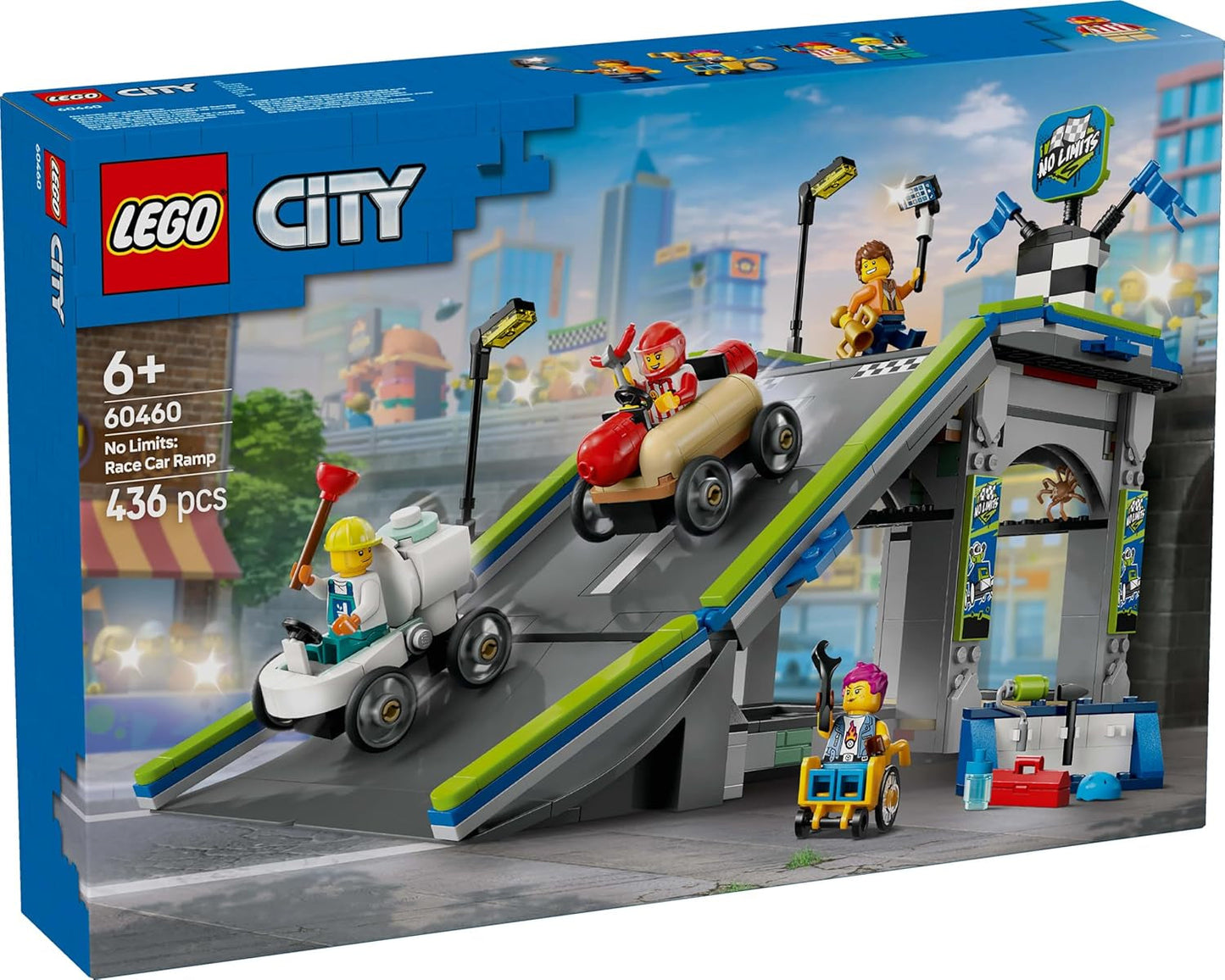LEGO City No Limits: Sæbekasseløb med rampe - Byggelegetøj til drenge og piger fra 6 år - Sæt med 2 sæbekasser og 4 Racer-minifigurer - Gaveidé til børn 60460 Byggesæt Besuche den LEGO-Store