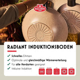 Ledro stegepande, 24 cm, aluminium, velegnet til induktion, non-stick keramisk belægning, Thermopoint, Made in Italy, beige Gryder og pander Naty Shop