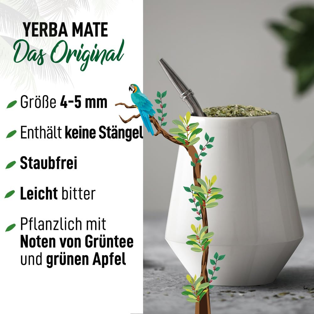 ORIGEENS BIO YERBA MATE TEA 1 KG - The Original I Uristet, blade, uden stængler, støv og krummer I Energigivende og afgiftende drik