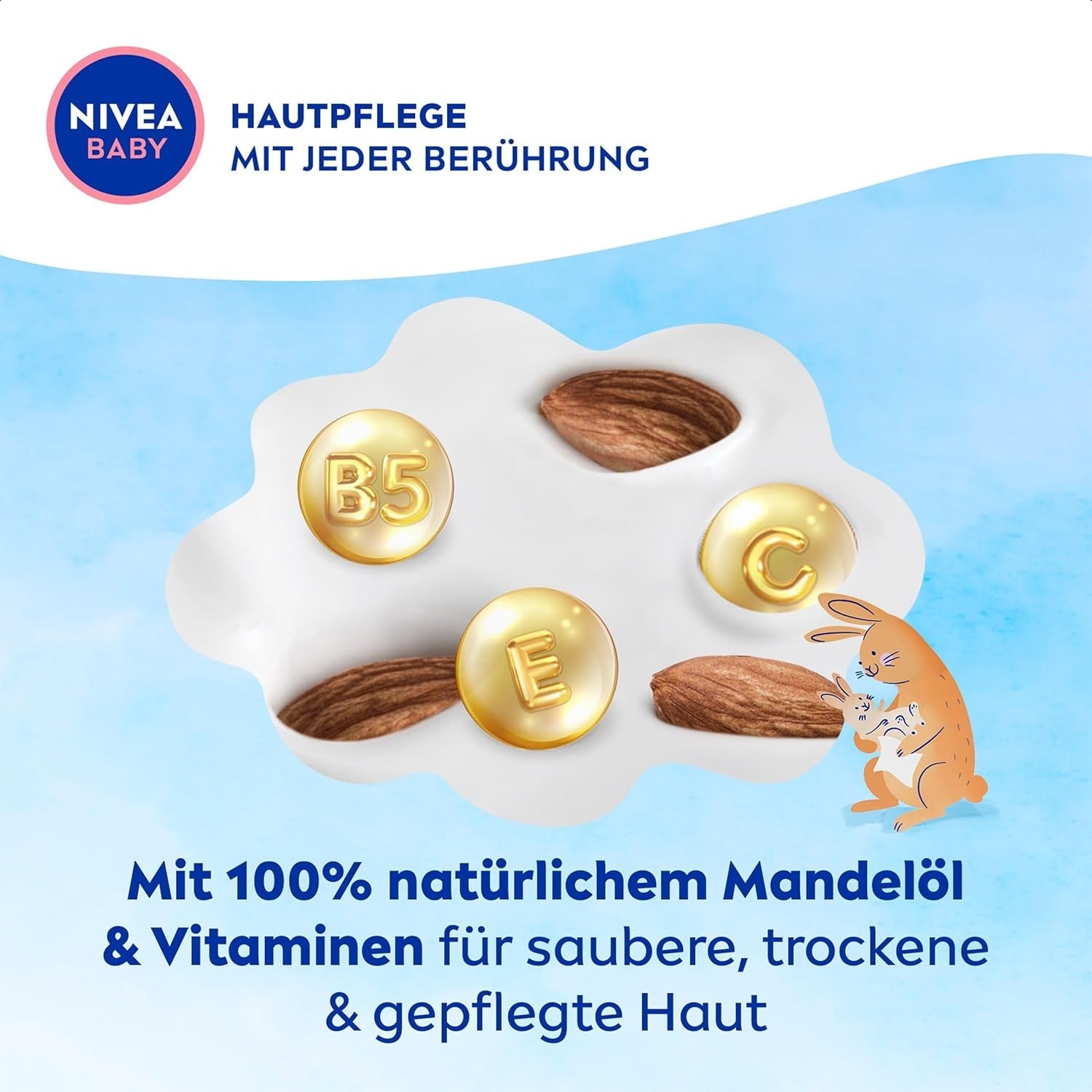 NIVEA BABY Soft & Cream vådservietter til babyer (4 x 57 stk.)