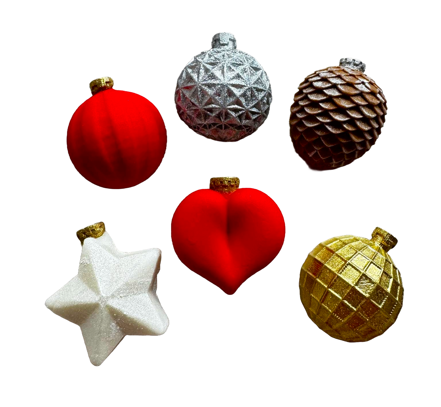 Sæt med 6 spiselige sukkerpasta dekorationer, Naty Shop Sugar Paste Dekoration Globes