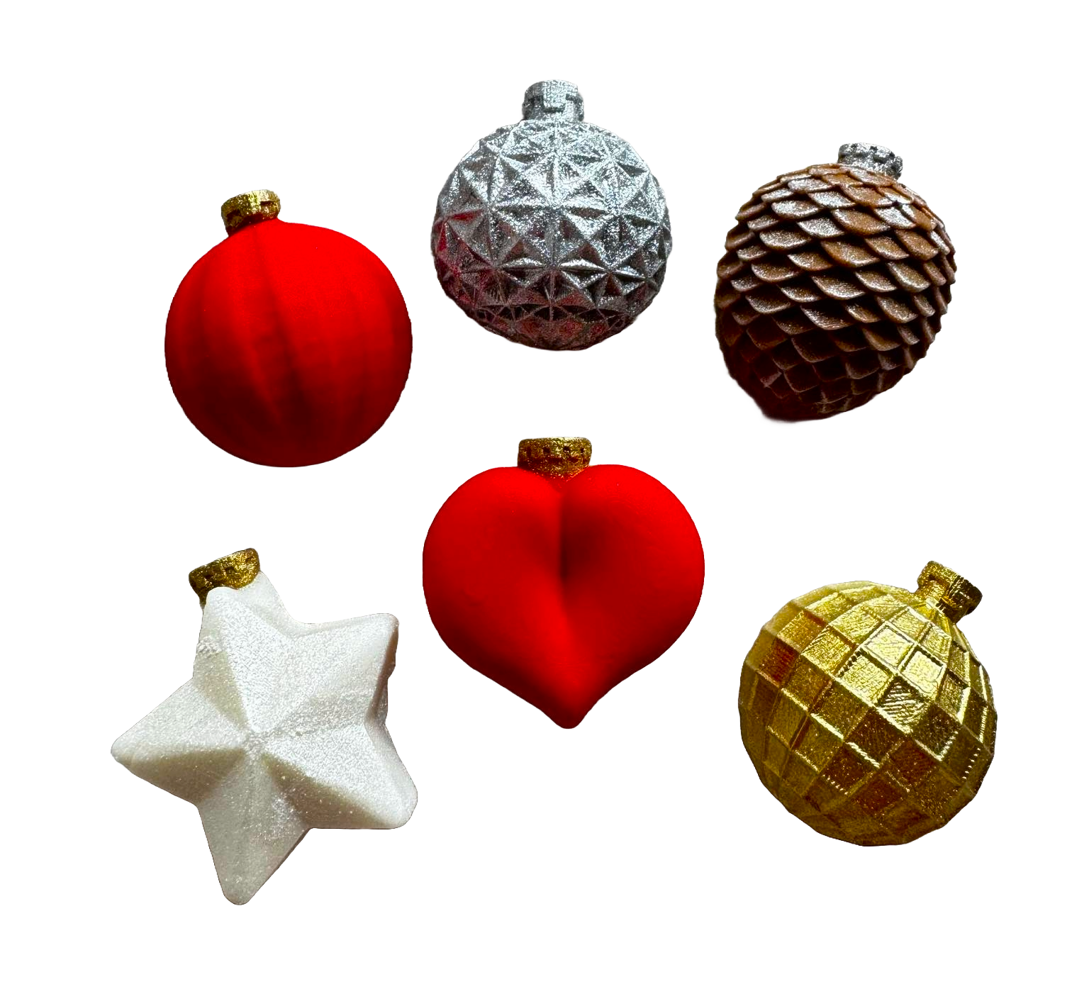 Sæt med 6 spiselige sukkerpasta dekorationer, Naty Shop Sugar Paste Dekoration Globes