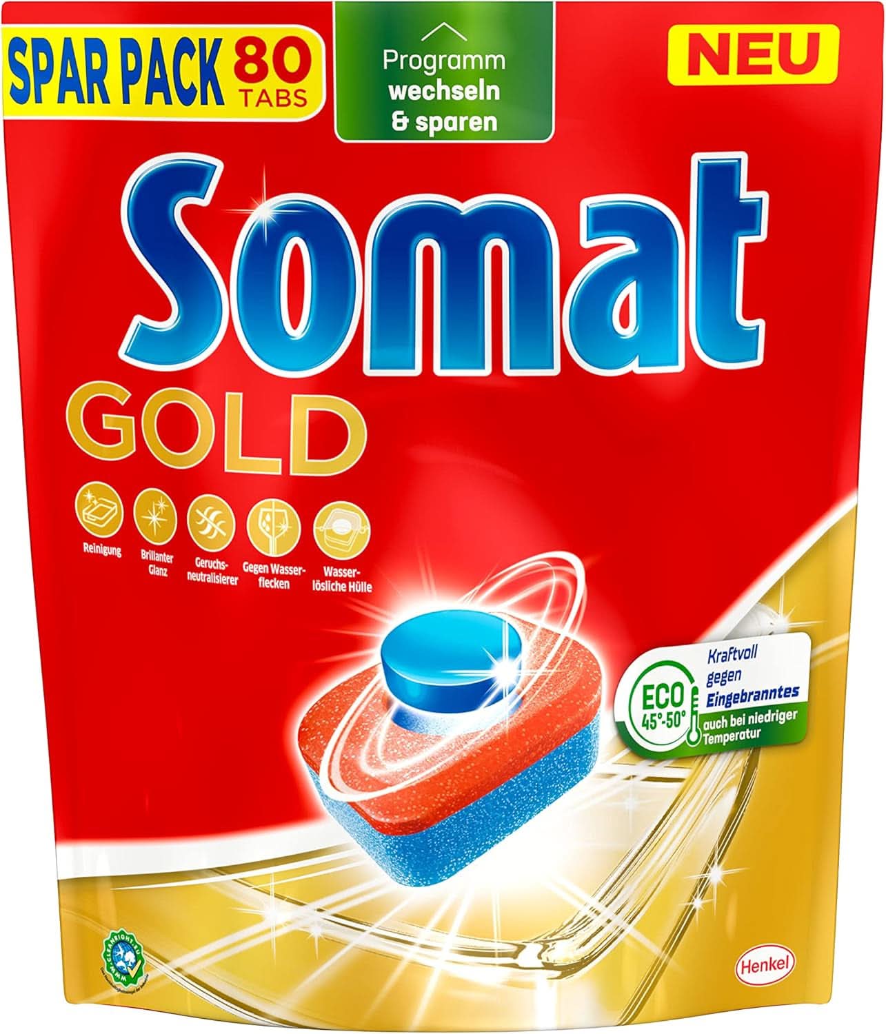 Somat Gold faner til opvaskemaskinen (105 faner) Naty Shop Køkkenvaskemidler 80 kapsler -
