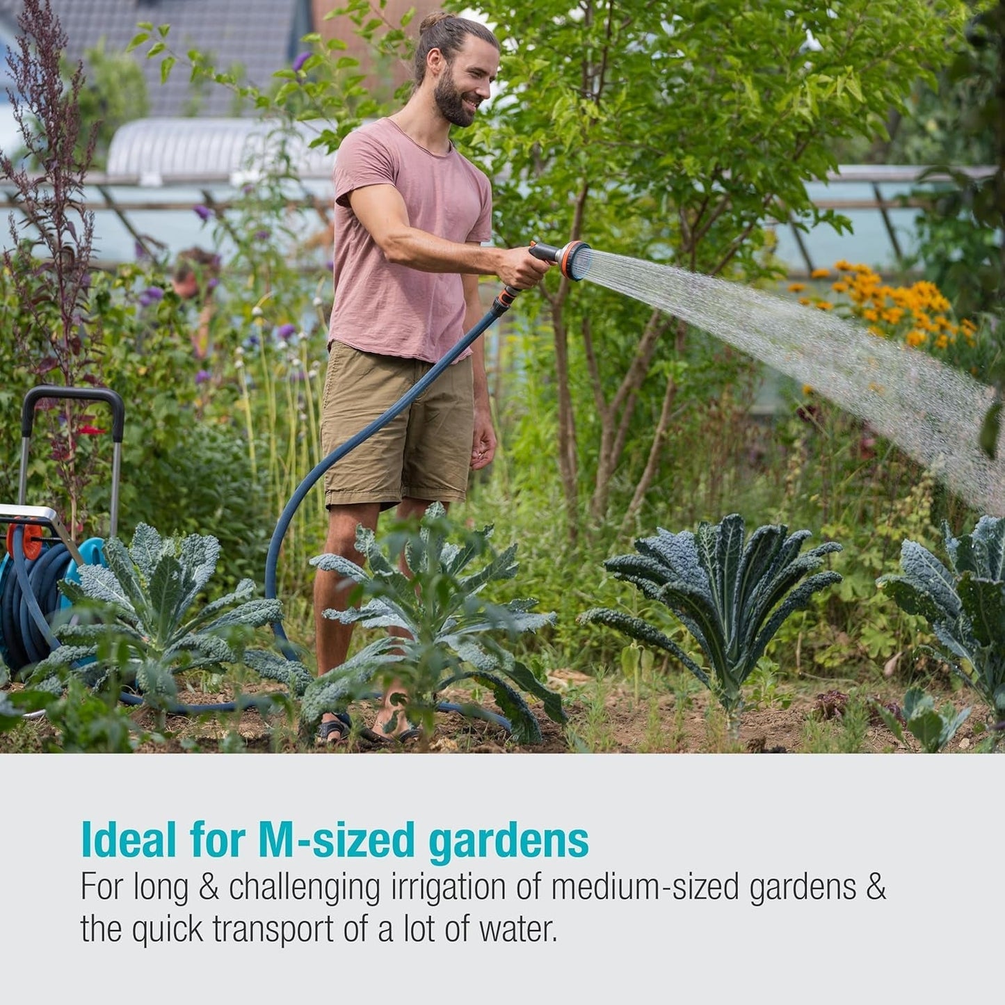Gardena Liano Xtreme 3/4 tommer sæt, 20m: Ekstremt robust tekstilhaveslange med let, vejrbestandig PVC inderslange (18480-20)