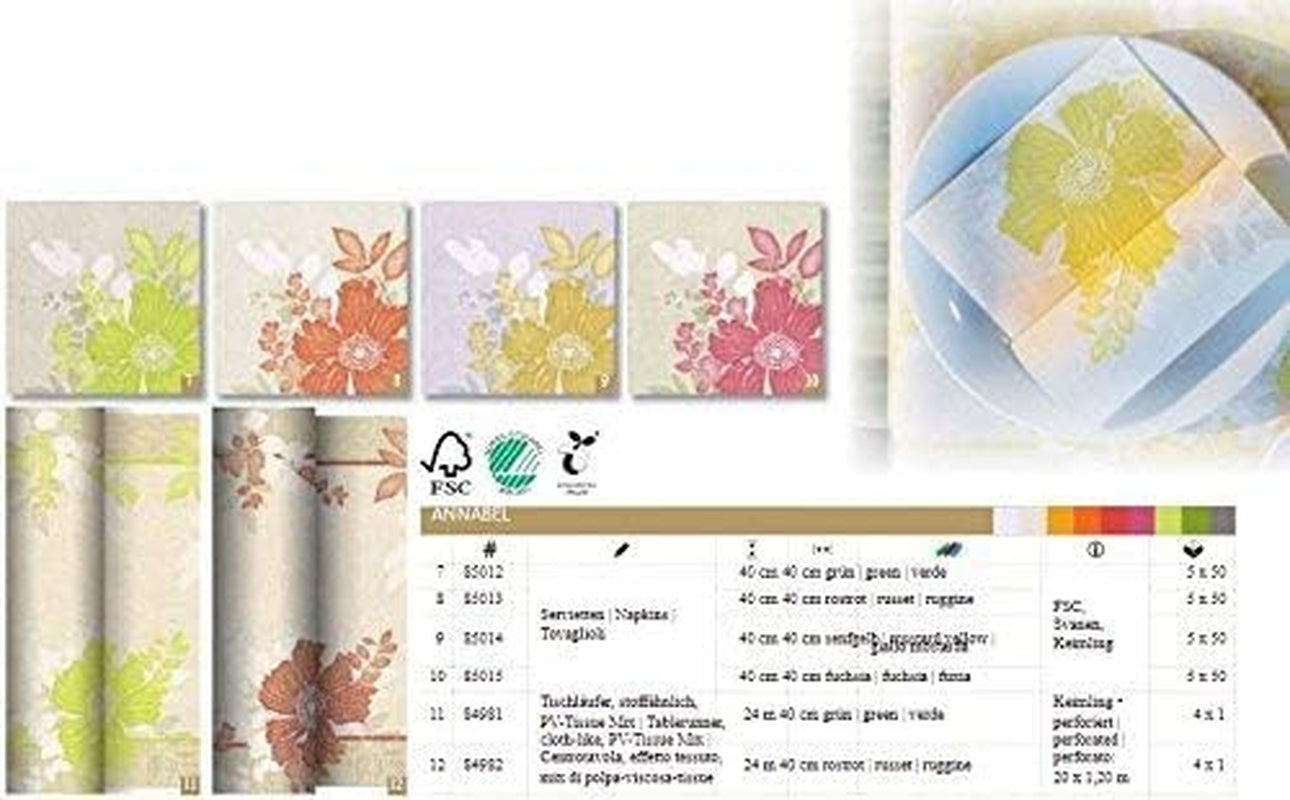 Papstar, 50 servietter "ROYAL Collection" 1/4 fold 40 Cm X 40 Cm Fuchsia "Annabel", #85015
