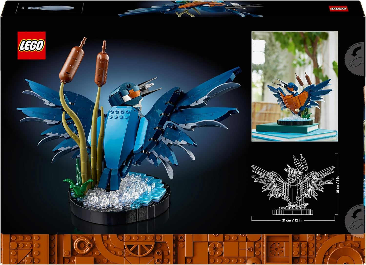 LEGO Icons Kingfisher Modelbyggesæt til voksne, Fuglefigur til stue eller kontor, Dekorationer til hjemmet og kontoret, Gave til fugleelskere og ornitologer, Kvinder og Mænd 10331 Byggesæt Besuche den LEGO-Store