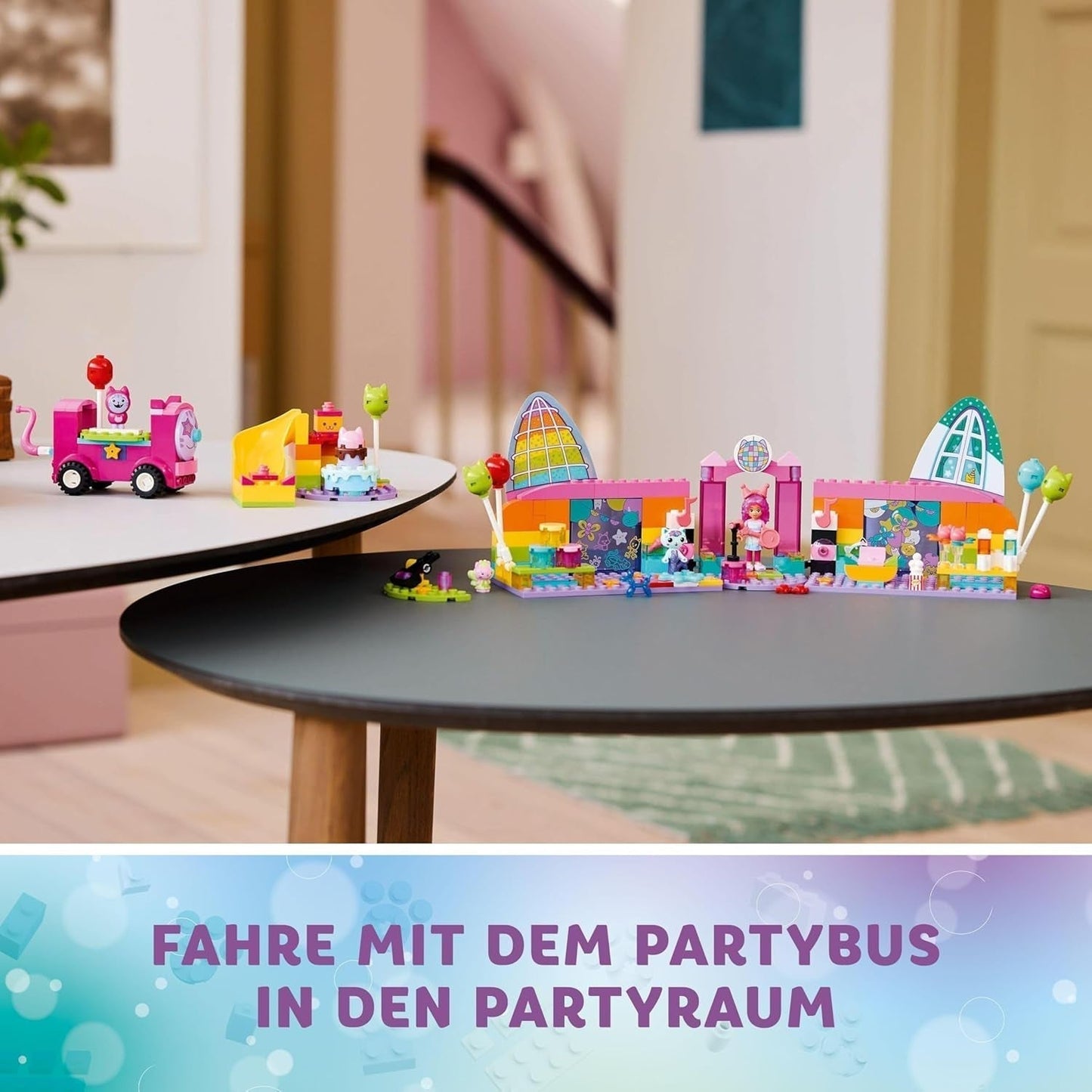 LEGO 4+ Gabbys Dukkehus Gabbys Festlokale, Disco-legesæt med rutsjebane og dyrefigurer til kreativt rolleleg, gave til piger og drenge fra 4 år 10797 Byggesæt Besuche den LEGO-Store