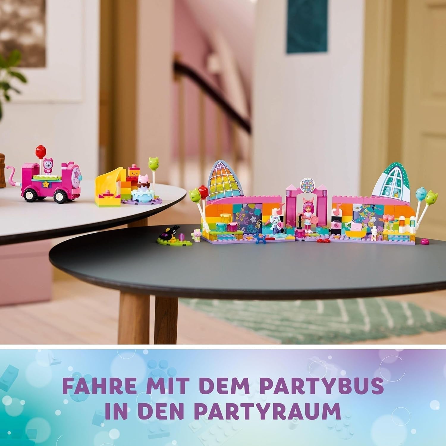 LEGO 4+ Gabbys Dukkehus Gabbys Festlokale, Disco-legesæt med rutsjebane og dyrefigurer til kreativt rolleleg, gave til piger og drenge fra 4 år 10797 Byggesæt Besuche den LEGO-Store