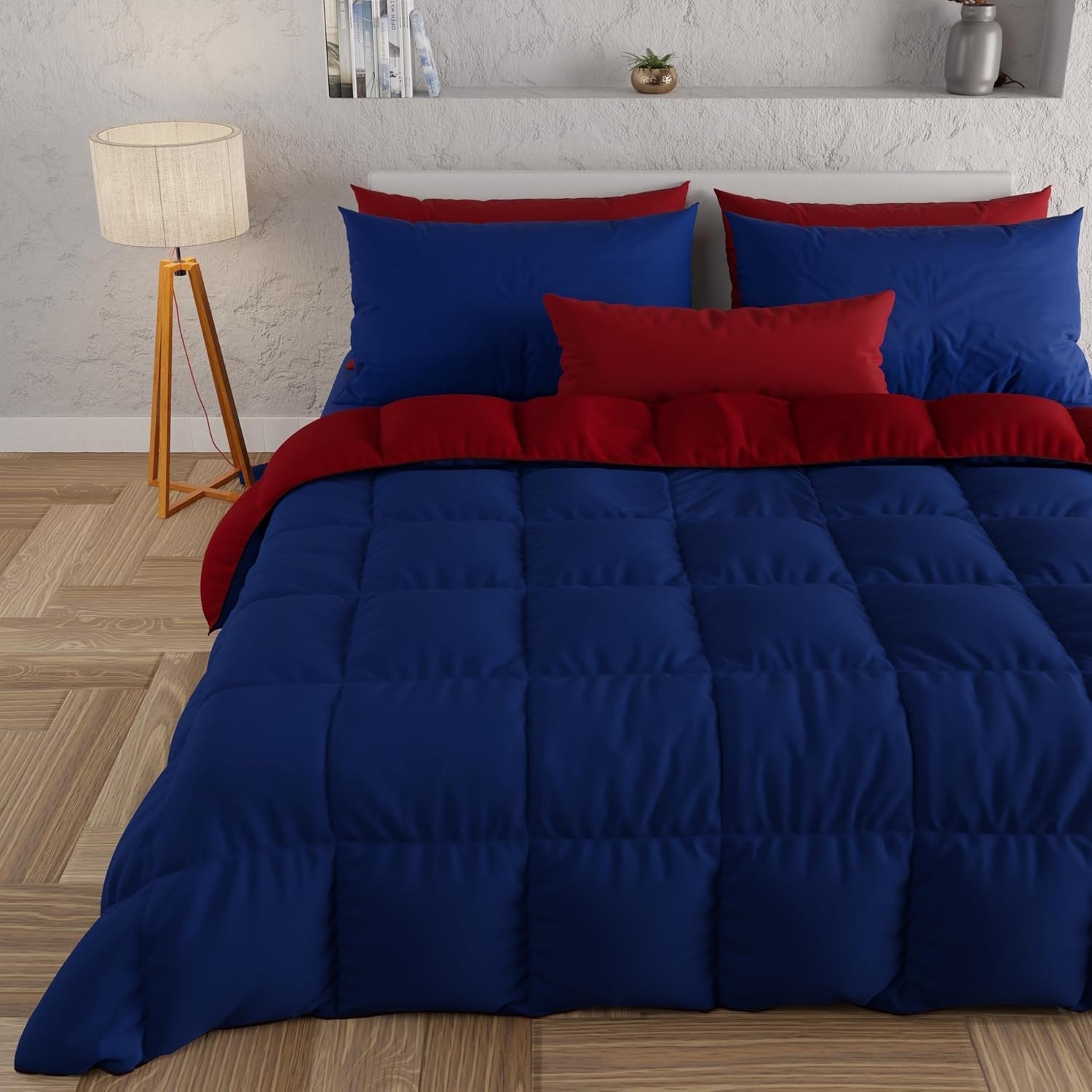 PETTI Artigiani Italiani - Vinterdyne til dobbeltseng, maxi, monokrom, dobbeltsidet, hvid, grå, 100% Made in Italy Dyner og dyner Naty Shop Blunotte Bordeaux 160 X 190 Cm