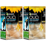 Garnier Olia 110 Cool Ash Blond Ammoniakfri permanent farve med nærende naturlige olier Fuld dækning Grå hår Permanent farve 1 stk (2 pakke) Naty Shop Hårfarve Standardtitel