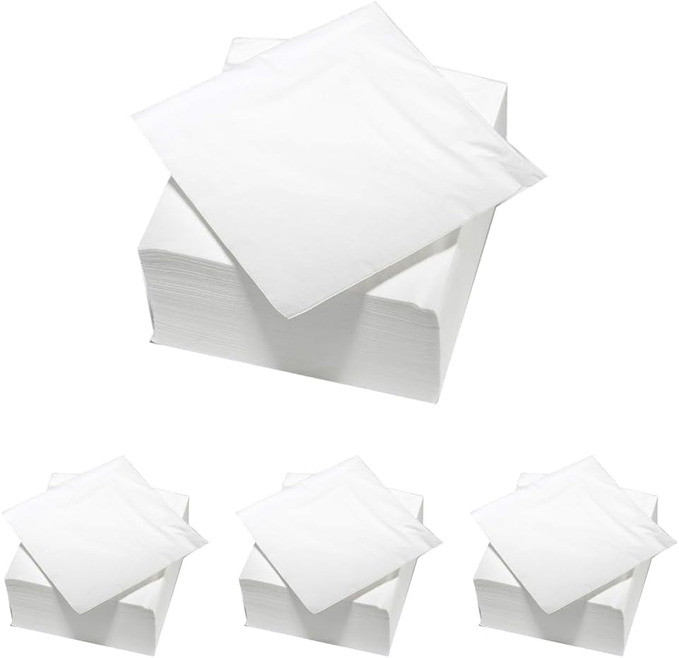 ARTS DE LA TABLE 100 bomuldsservietter, 2-lags, 33 X 33 Cm, hvid (pakke med 4)