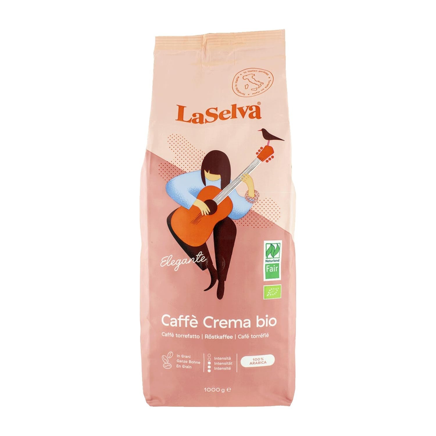Caffé Crema Elegante brændt kaffe, hele bønner, økologisk, 1 kg