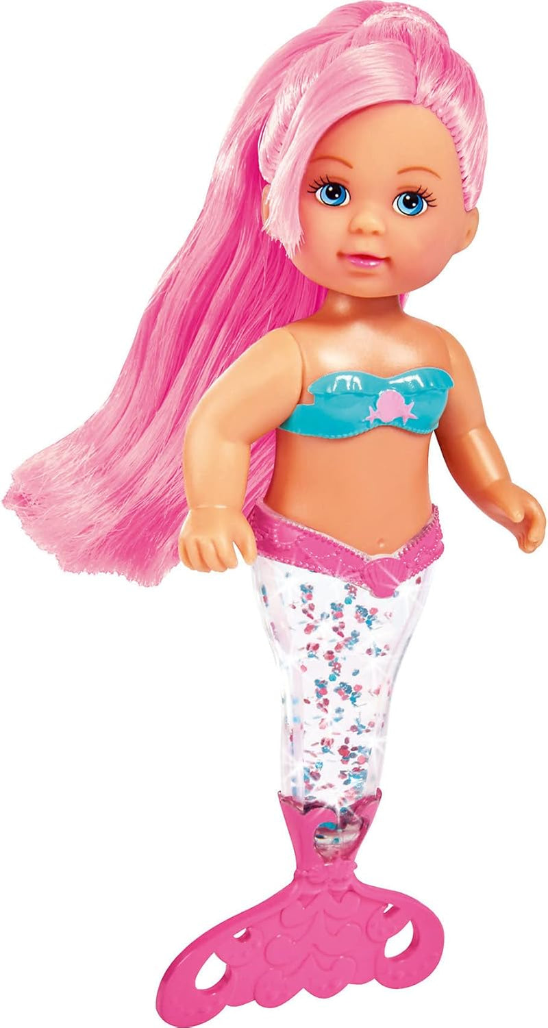 Simba 105733482 - Evi Love Glitter Mermaid, havfruedukke med en halefinne, der lyser, når den rystes. Der leveres kun EN vare.