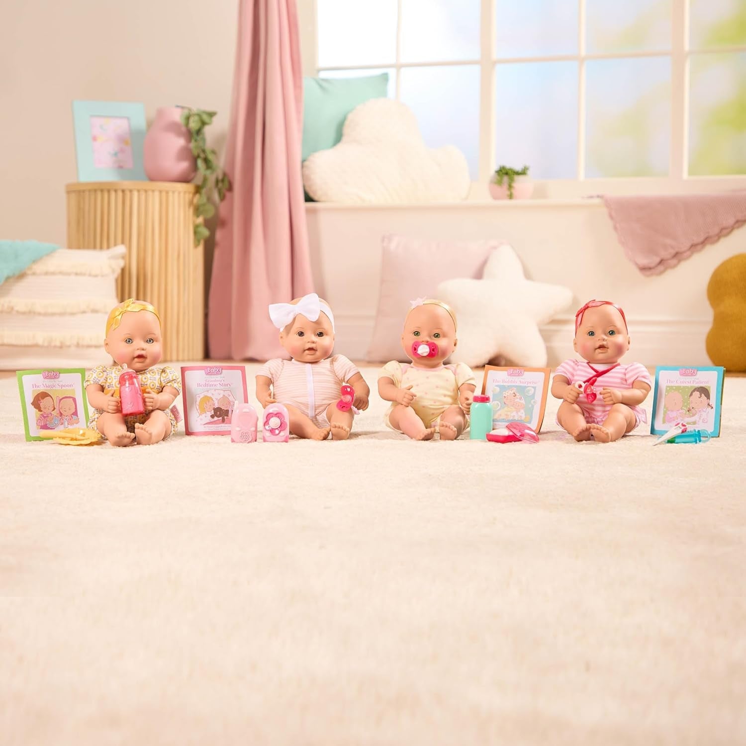 Baby Sweetheart Doll - Sengetid - 31 cm - Blød krop - Suttetilbehør - Foregive leg - Legetøj fra 3 år og opefter