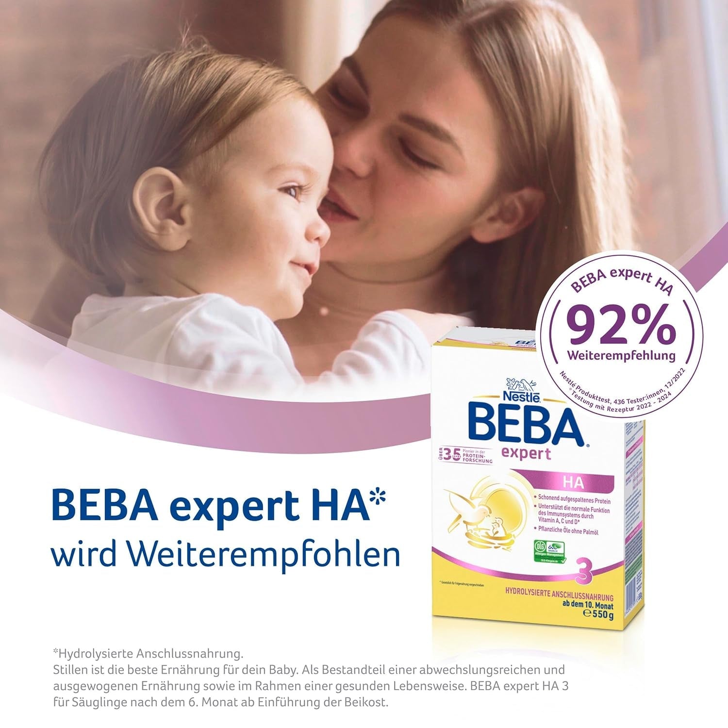 BEBA expert HA 3 Hydrolyseret fortsættelsesformel, fra 10 måneder, 1 pakke (1 x 550 g)