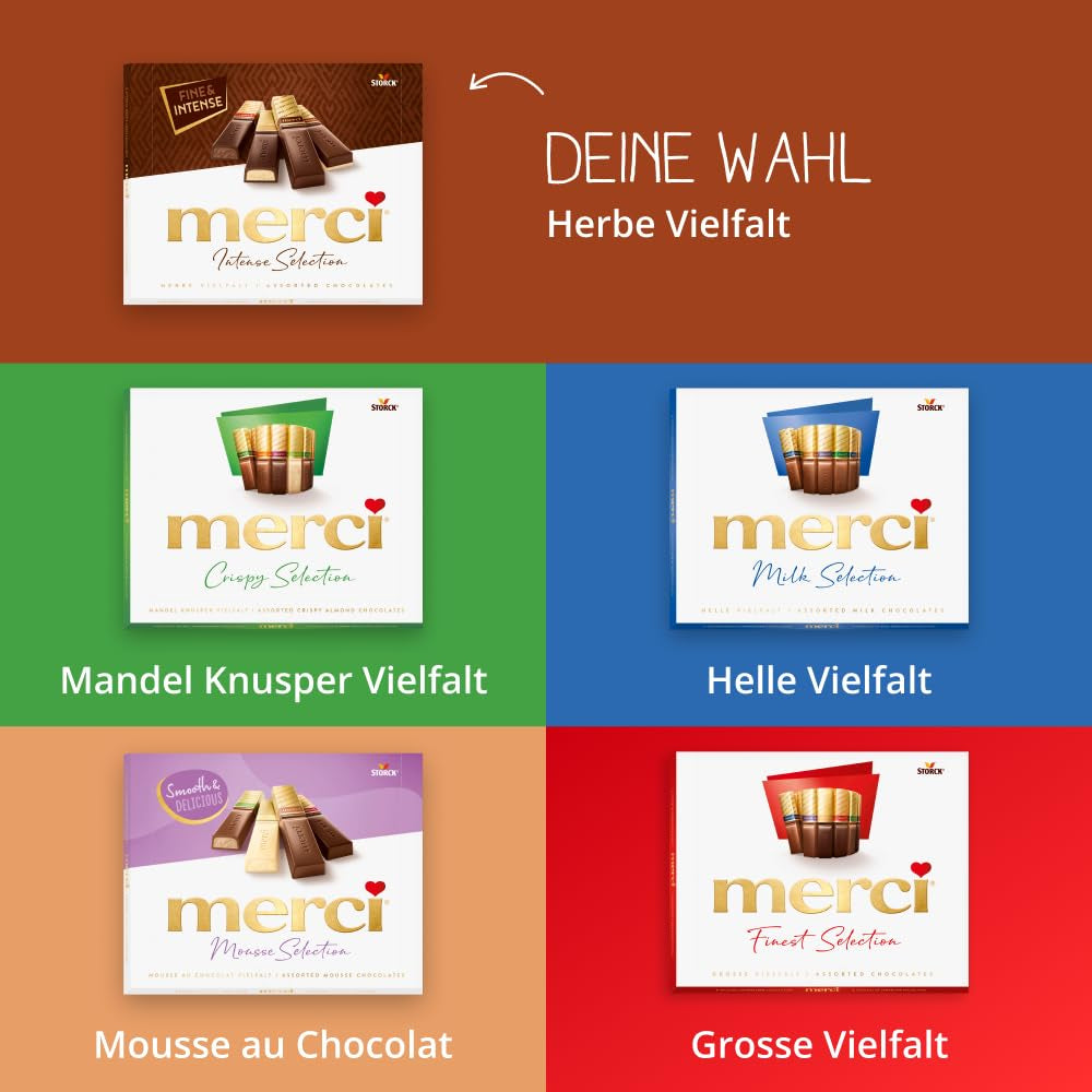 Finest Selection mørk chokoladevariant – 6 x 250 g – Raffinerede mørk chokoladespecialiteter – Fyldte og ufyldte praliner