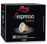 Caffè TROMBETTA L 'Espresso, Italien Kaffee Nespresso-kompatibel Kapseln. Aus 100% Arabica mit einem vollmundigen und körperreichen - 50 Kapseln, 50 Stück (1er Pack)