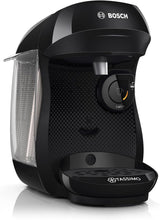 Bosch Tassimo Happy Friendly TAS102E Kapsel Espressomaskine, 70+ drikkevarer, Velegnet til alle kopper, Auto-Stop, Bæredygtig, Perfekt Dosering, Pladsbesparende, 1400W, Sort