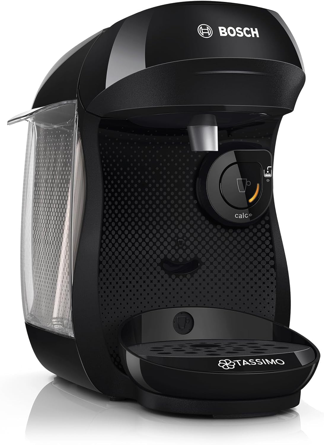 Bosch Tassimo Happy Friendly TAS102E Kapsel Espressomaskine, 70+ drikkevarer, Velegnet til alle kopper, Auto-Stop, Bæredygtig, Perfekt Dosering, Pladsbesparende, 1400W, Sort