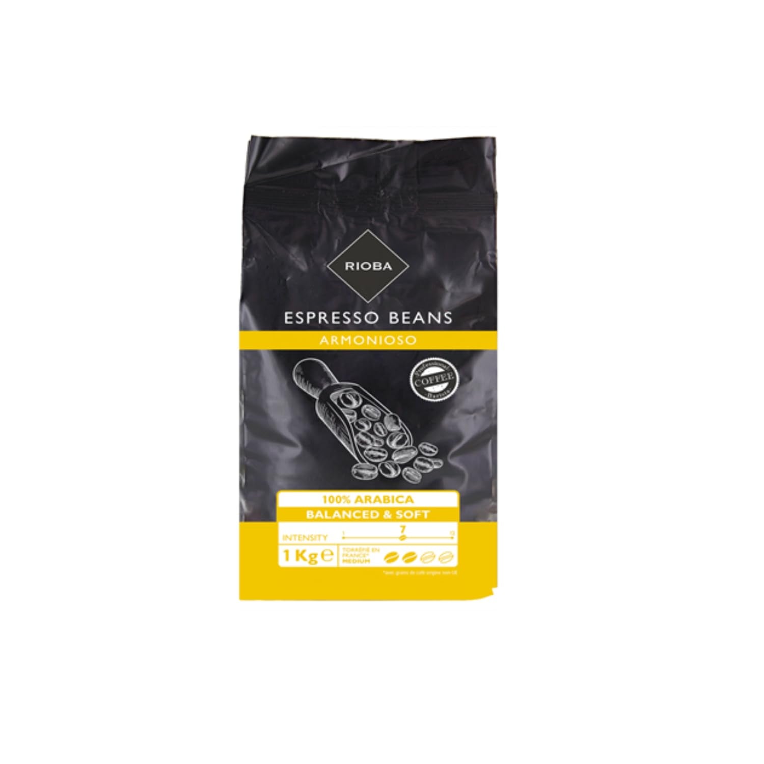 Kaffebønner 100% Arabica - Intensitet 7 Rioba - 1 kg