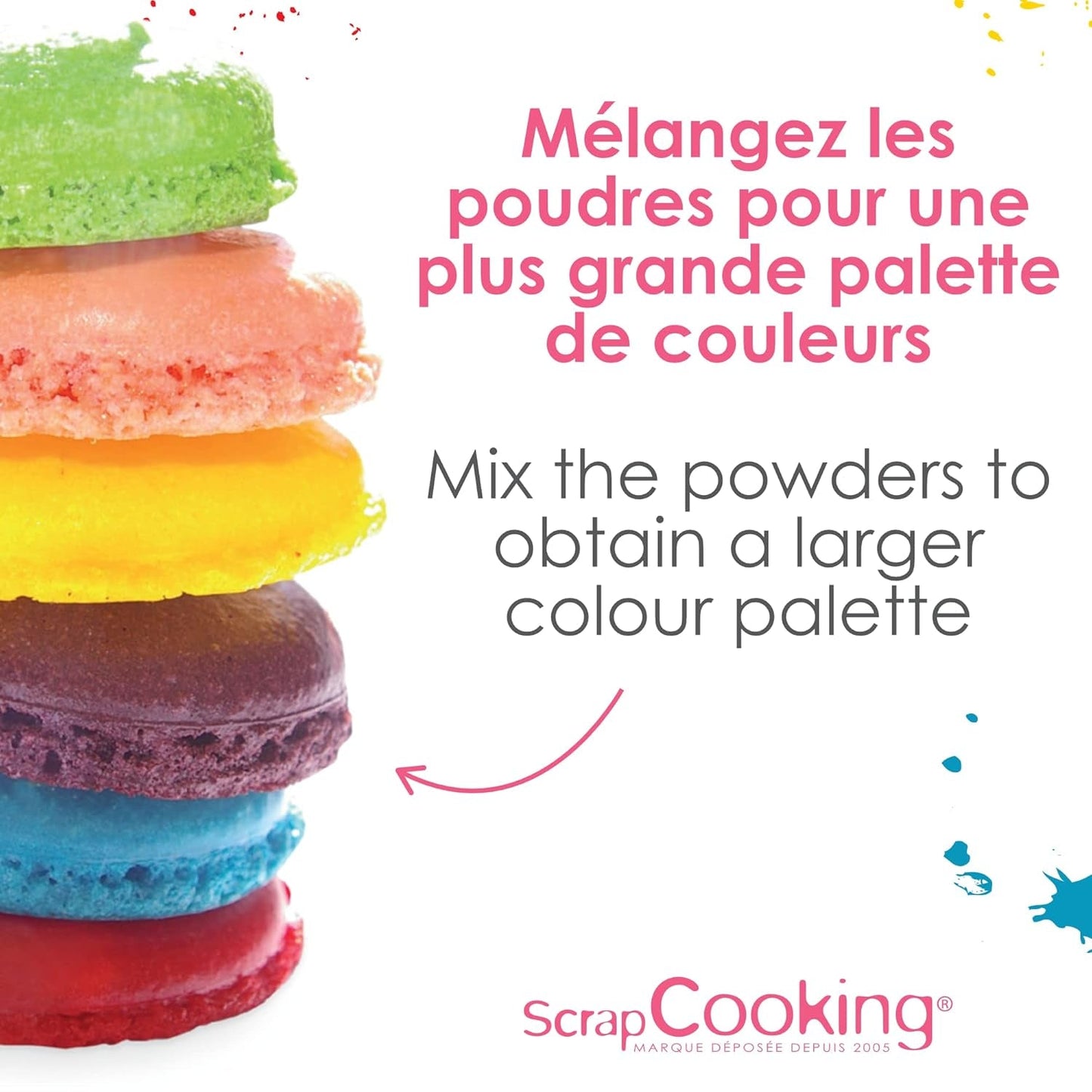Scrapcooking - Sæt med 3 pulvermadfarve - Rød Gul Blå - Madfarve til bagning, kager, småkager, småkager, dej, fondant, regnbuekage - 4011