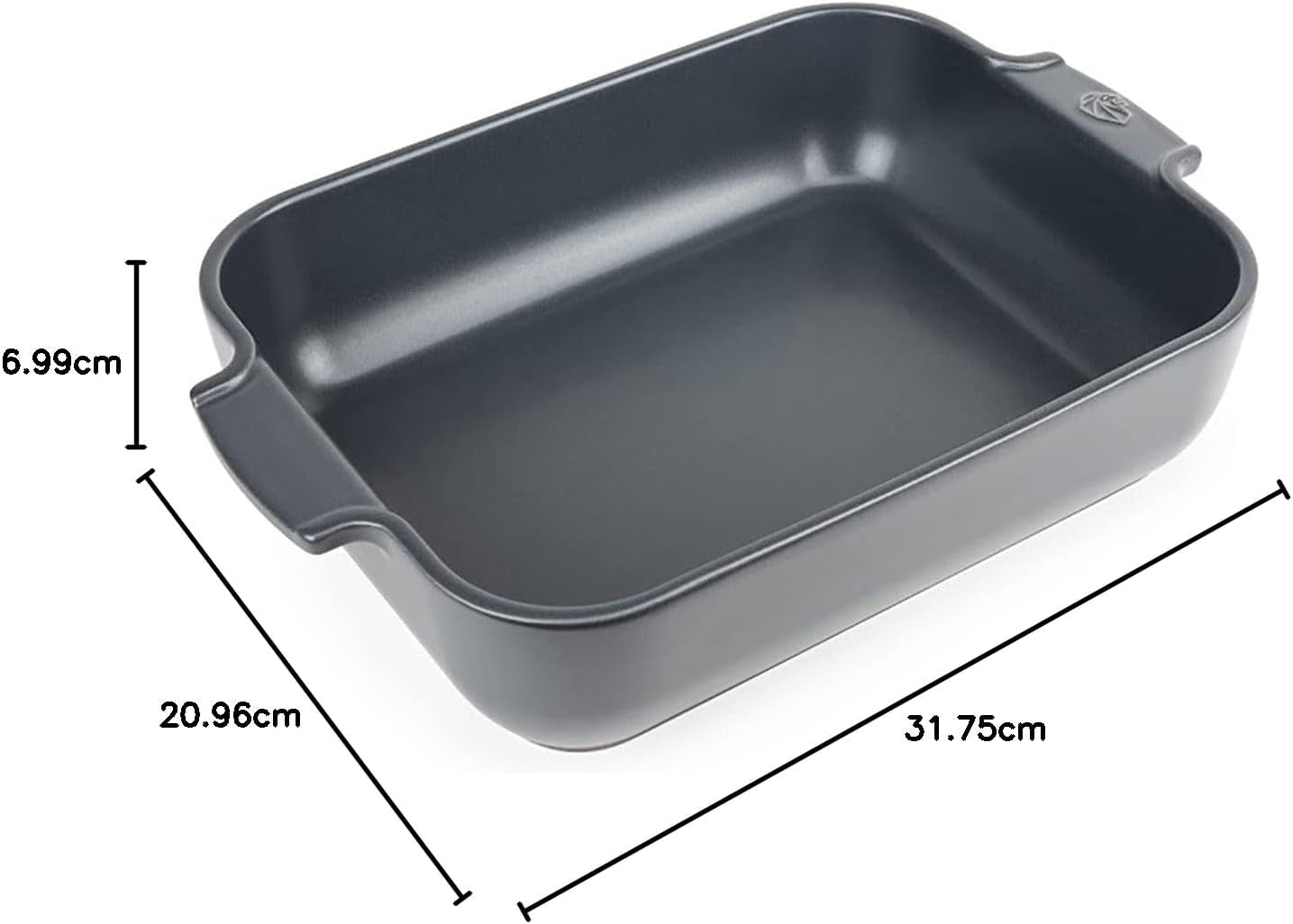 Peugeot Appolia Rechteckige Auflaufform Mit Griffen, Keramik, Schiefer / Grau, 7,2X31X21,7 Cm, Fassungsvermögen: Ca. 2 L, 60060 Forme og bageplader Naty Shop