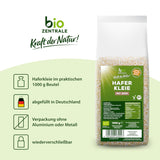 Biocentral økologisk havreklid 1 kg | Fordelagtig pakke | Fiberrig proteinkilde | Naturally vegan | Fra EU's landbrug | Lavt sukkerindhold
