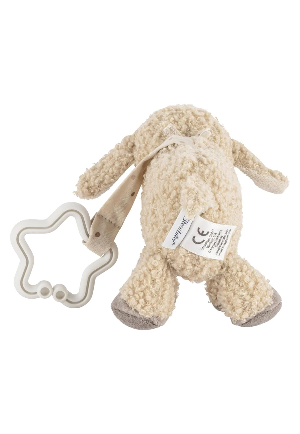 Sterntaler Flocke Fåelegetøjsvedhæng - Blødt stof Klapvognslegetøj - Babyhængelegetøj - Sandfarve Stjerneformet ophæng Legebuevedhæng Bebe Toys Naty Shop