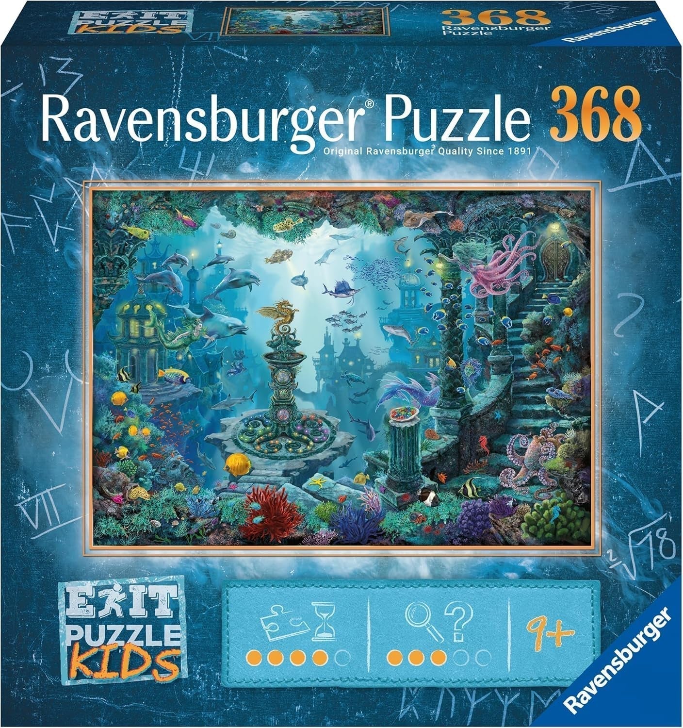 Ravensburger EXIT Puzzle Kids - 13394 In the Underwater Kingdom - puslespil 368 brikker til børn over 9 år, børnepuslespil Puslespil Naty Shop Standardtitel