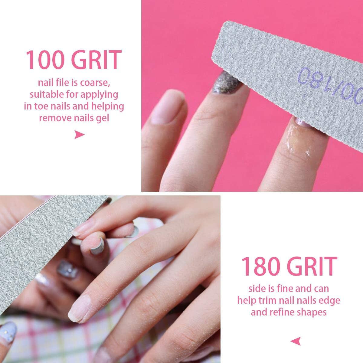 URAQT Professionelle Nagelfeile, 16 Stück, Feile 100/180, Waschbar, Für Nägel, Doppelseitig – Friseursalon, Haustiere (Hvid)