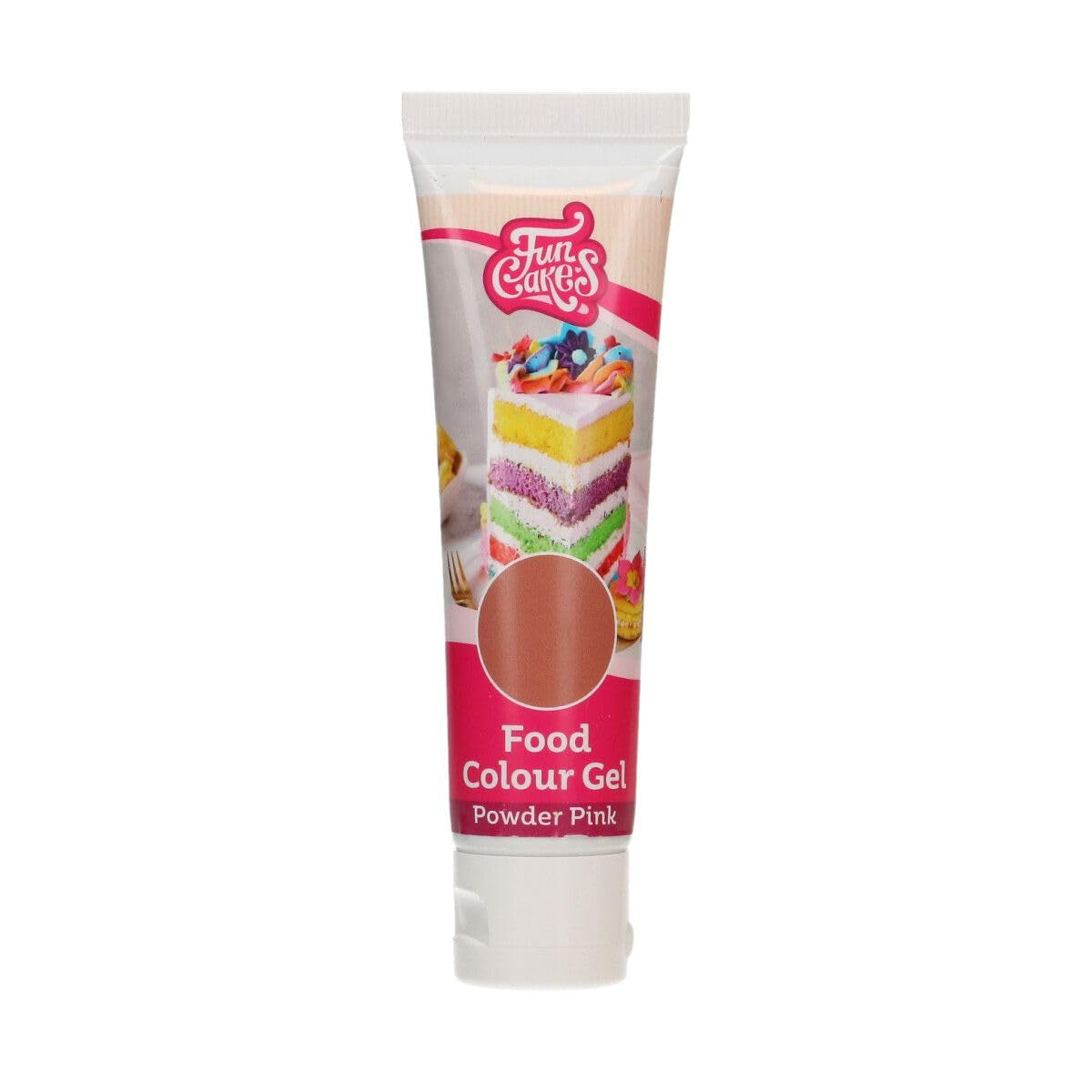 Madfarve Funcakes Gel Powder Pink: Højkoncentreret madfarve til dej, creme, fondant, marcipan, kager, nem dosering, individuelle dråber til at skabe levende farver, Halal, 30 g