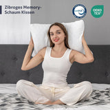 EGO HOME memory foam pude 40x80 cm med strimlet memoryskum - Åndbar, ergonomisk nakkestøttepude til side-, ryg- eller mavesovende - Oeko-Tex certificeret - Vaskbart betræk
