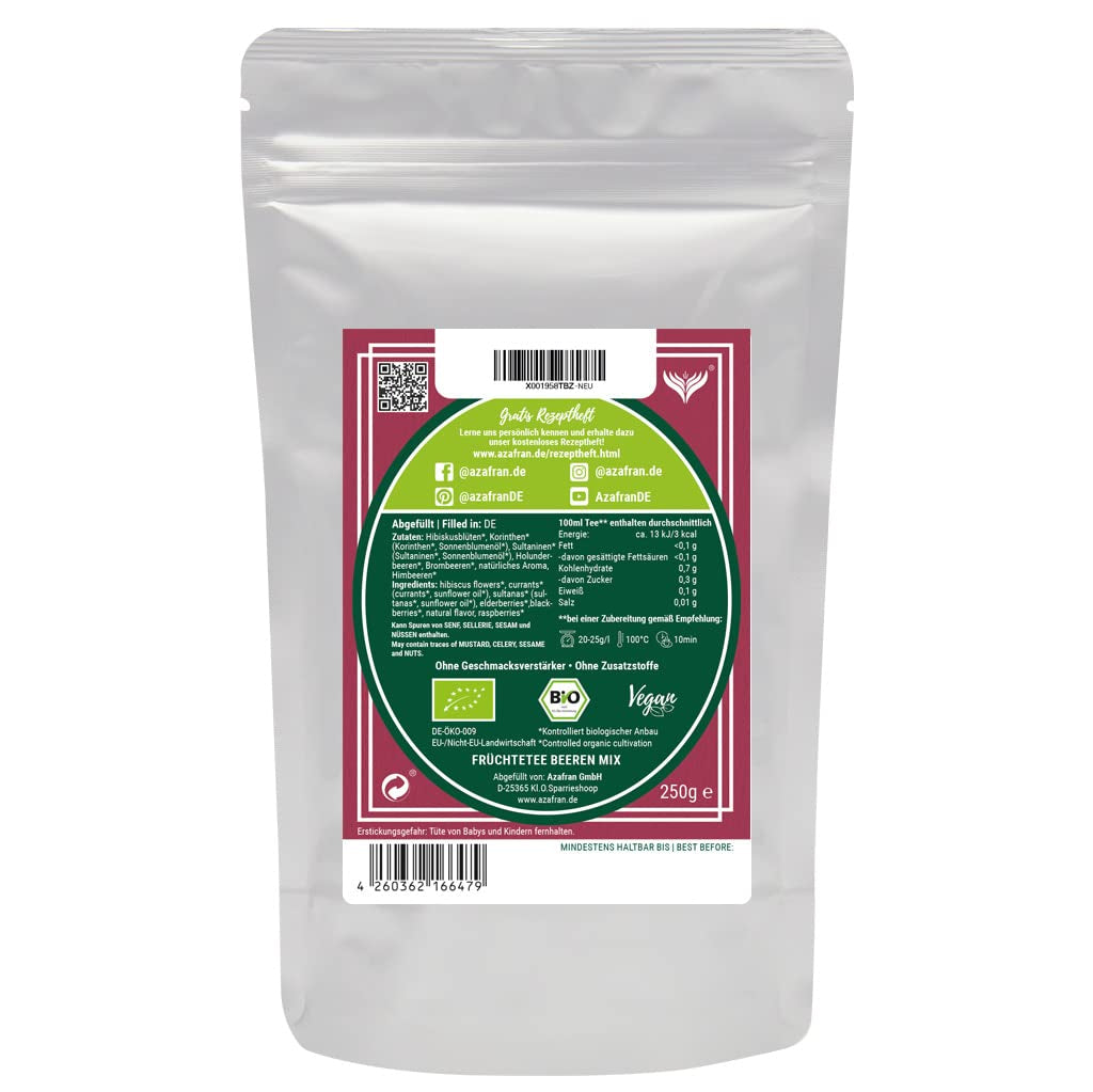 Azafran BIO Frugtte Blanding af røde frugter 250 g