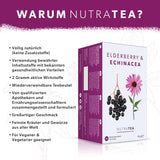 Nutra-te hyldebær og echinacea, immunitets- og forkølelseste, immunstøtte te, kold kamp, ​​20 genanvendelige teposer, naturlig urtete