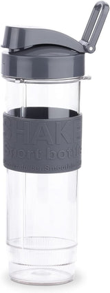 H.Koenig Smoothie Maker SMOO9 - Mini Standmixer - Mini Blender - 300 Watt - 570 Ml - Edelstahl - 2 Kunststoffflaschen - Bpa-Frei, Grau Kitchen Naty Shop