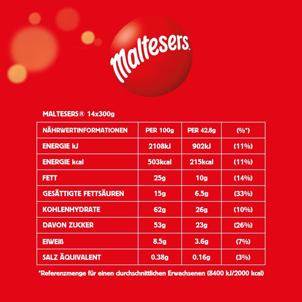 Maltesere, chokoladekugler med et sprødt og let center, luftig, chokolade snack, 1 pakke (1 x 300g)