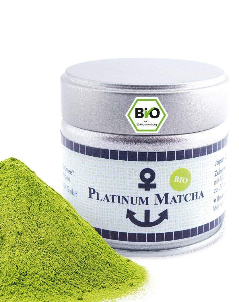 Premium økologisk Matcha fra Japan, ceremoniel kvalitet, pesticidfri, ekstra fint pulver i 30 g æske, intens og delikat smag af grøn te, velegnet til latte, smoothie, ceremoniel kvalitet