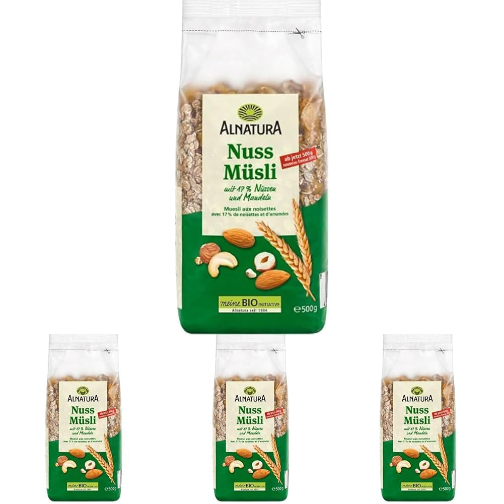 Økologisk müsli med nødder, 17% nødder og mandler, 0,5 kg