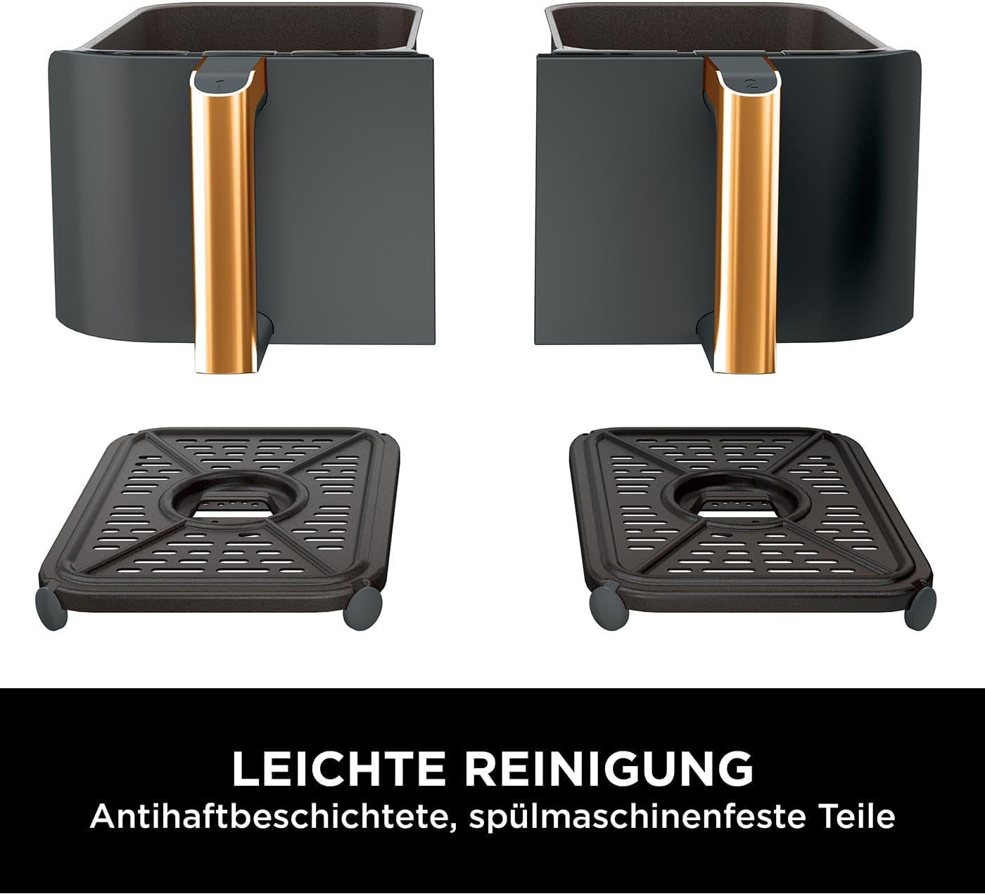 Ninja Foodi AF400EUCP MAX Dual Zone Airfryer, 9,5L Airfryer, 2 rum, med tang, non-stick belægning Husholdningsapparater Naty Shop