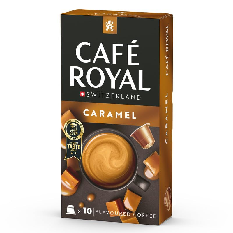 Café Royal Caramel Flavored Kaffee – Nespresso®-kompatibel Kaffeekapseln, cremet, helle Röstung, 100 % Arabica, Rainforest Alliance, 100 Kapseln