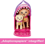 Adoption Barbie Puppy - Dukke og 2 hvalpe, med adoptionscertifikater, farveændringseffekt, bur og tilbehør, til børn fra 3 år og derover, HKD 86