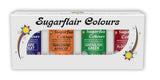 Sugarflair Pasta Madfarvesæt/4 Madfarve til pasta, fondant, marcipan, sukkerpasta, smørcreme og mere: Macabre Green, Grape Purple, Blood Red