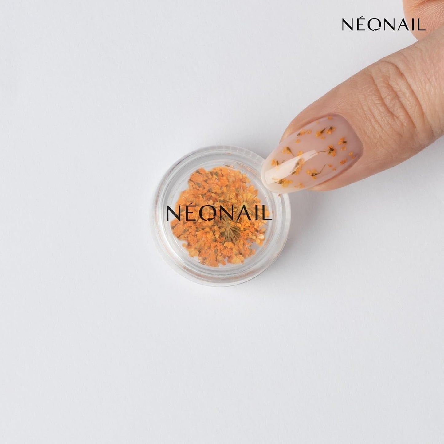 NÉONAIL Nail Art Flowers Set - Trockenblumen - Getrocknete Blumen - Nageldesign Zubehör - Nageldekorationen - Getrocknete Blüten - Negle Decoration - Gelnägel Zubehör - 3 Farben - Rosa, Lila, Orange