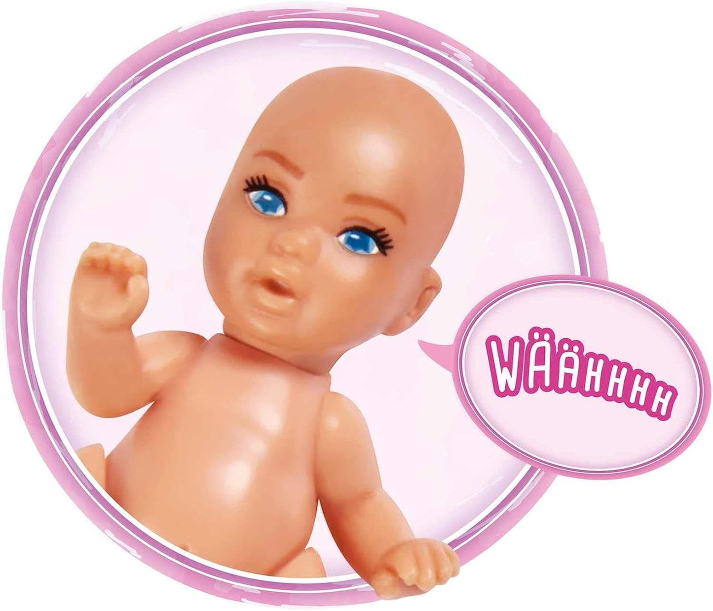 Simba 105733480 - Steffi Love babyrygsæk, gravid dukke med baby og fantastiske lyde, babytilbehør og bæresele, Pink Naty Shop Dukker