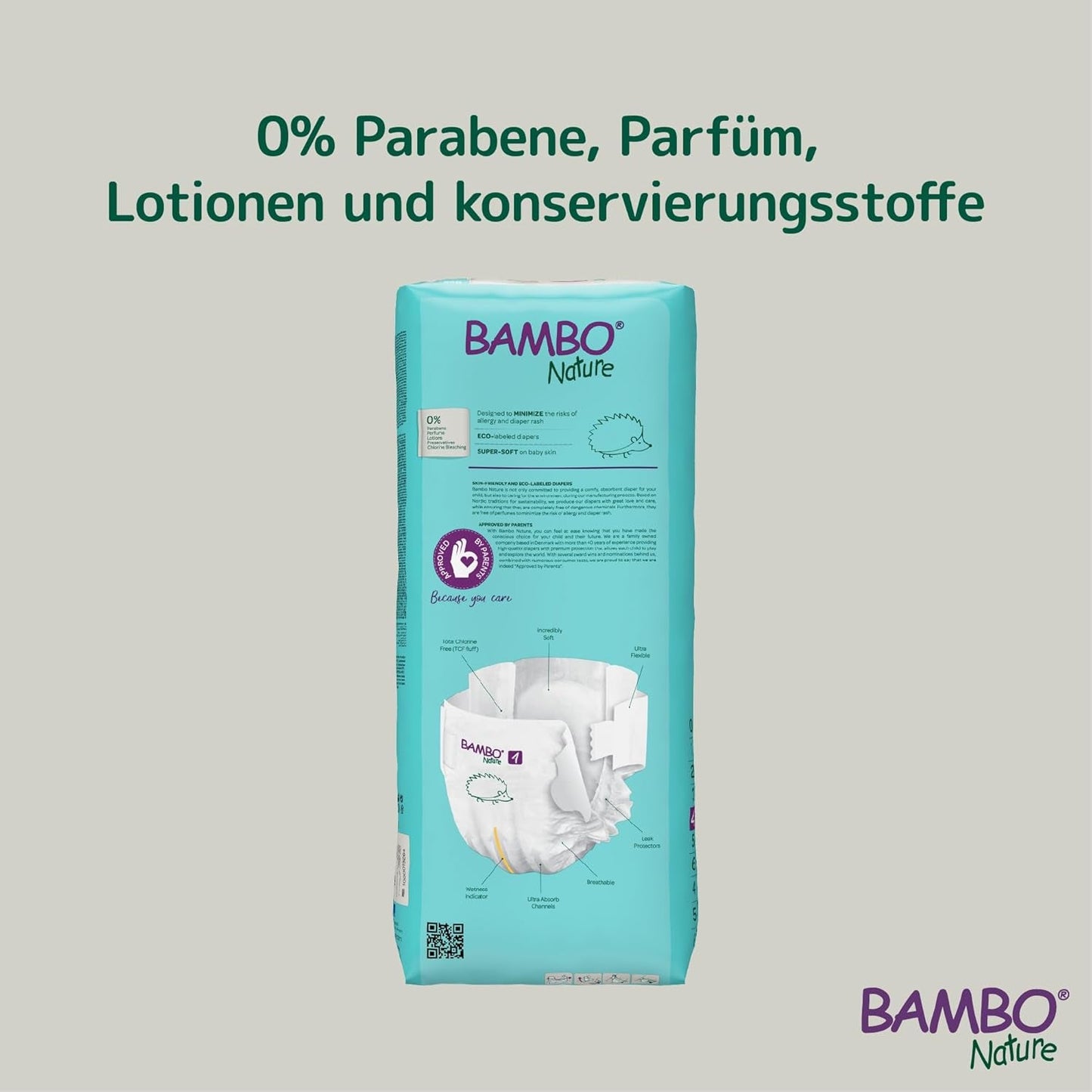 Bambo Nature babybleer, str. 4 (7-14 kg) - 48 stk. Premium bleer med forbedret lækagebeskyttelse | Ultimativ komfort og frihed for aktive børn | Dermatologisk testede bleer
