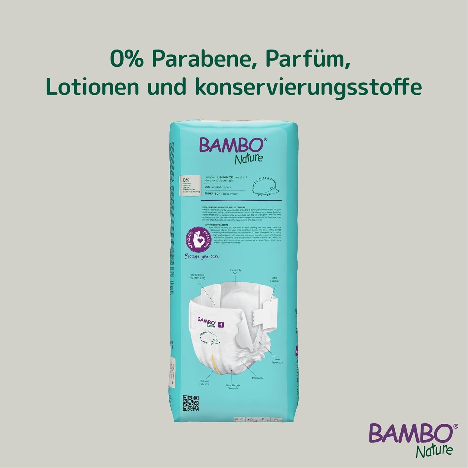 Bambo Nature babybleer, str. 4 (7-14 kg) - 48 stk. Premium bleer med forbedret lækagebeskyttelse | Ultimativ komfort og frihed for aktive børn | Dermatologisk testede bleer