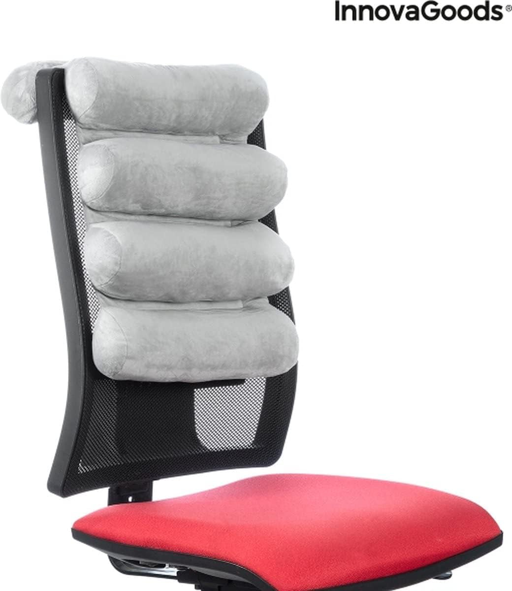 Innovagoods® 5-modul multifunktionel ergonomisk rørpude, foldbar, robust og holdbar, fløjlsdesign, bomuld/Pp-materiale, ideel til kontor, hjem, fjernarbejde, bil. Naty Shop standard puder