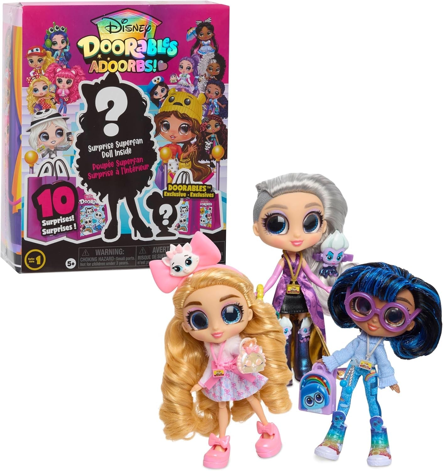 Disney Doorables Adoorbs Series 1 samlerdukker med tilbehør, 14 cm, modedukke, 5+-legetøj, Just Play