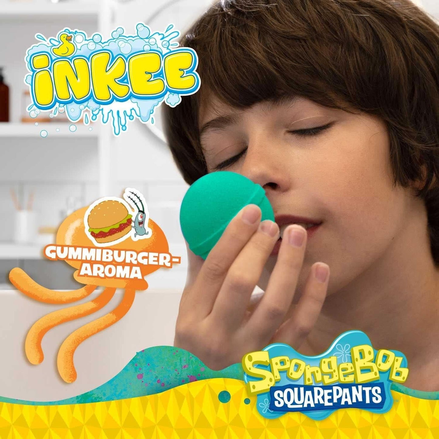 INKEE SpongeBob Surprise Kids Bath Bomb SvampeBob Firkant Samlerobjekt 80 Grams Naty Shop