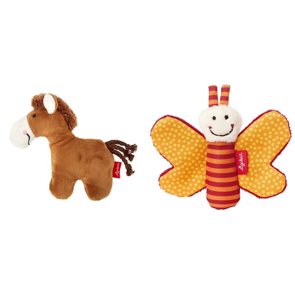 41174 Rattlesnake Red Stars Babylegetøj til piger og drenge anbefalet fra fødslen Brun & 41181 Red Stars Butterfly Catcher Legetøj piger og drenge Babylegetøj anbefalet fra fødslen Orange Bebe Naty Shop Legetøj Standardtitel